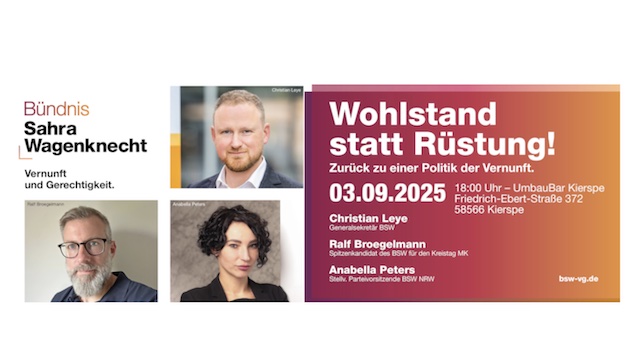 Rüstung statt Wohlstand? Zurück zu einer Politik der Vernunft!